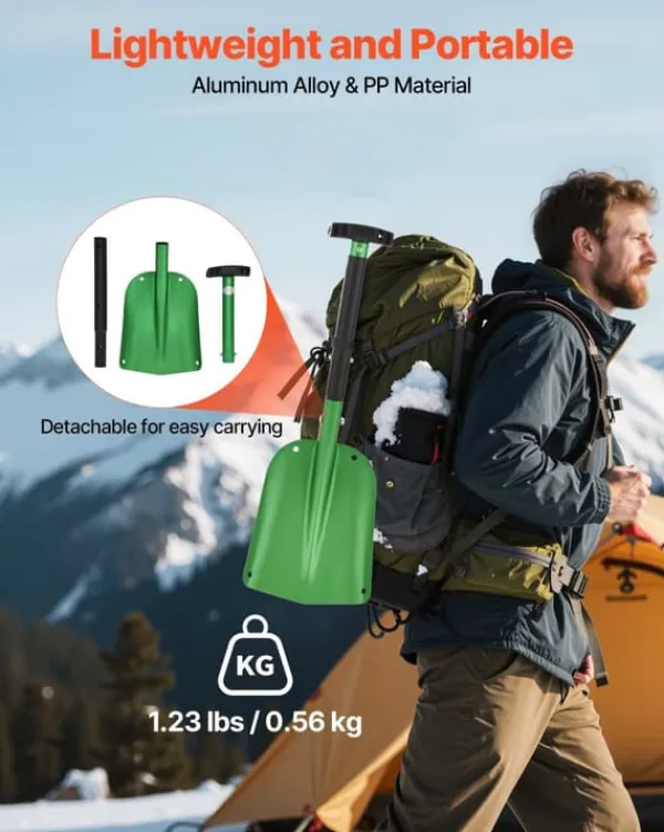 Sale Sneskovl til indkørsel - Håndsneplov i aluminium - Bredde 21,5 cm - T-formet håndtag - Let og bærbar - Stor kapacitet - Til bil og have Snerydning