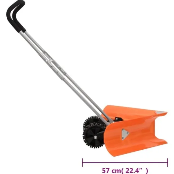 Snerydning^Snöplog med förlängningsbart handtag - Effektiv snöskottning | Färg: Orange | Storlek: 77x21 cm