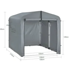 Skure, Garager & Carports^SoBuy Cykeltelt | Udendørs opbevaringstelt – Vandtæt telt til cykel, motorcykel & redskaber | Grå 159x219x165cm KLS11-L-DG