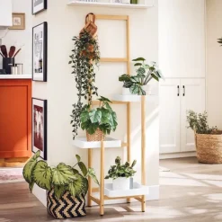 Clearance SoBuy Plantehylde Blomsterreol Stativ STR13-WN Krukker & Plantebeholdere