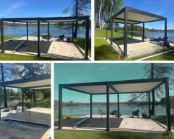 Buer, Spalier, Lysthuse Uden Tag^SOL PRO Bioklimaattinen pergola 5,8 X 2,96 m valmistettu alumiinista, automaattisesti säädettävällä katolla ja LED-valaistuksella – antrasiittiväri | CDON