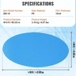 Discount Solafdækningspool 305 cm blå, 15 mil, PE-materiale Pool- & Spatilbehør