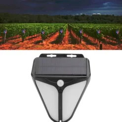 Discount Solar Alarm Lampe Vandtæt Menneskekrops Induktionslys til Udendørs Have Gård Lagerhegn Sikkerhedslamper