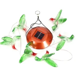 Vinddekoration^Solar Farve Skiftende Vindklokke LED Lys Fugletype Hjem Havedekoration Farverig