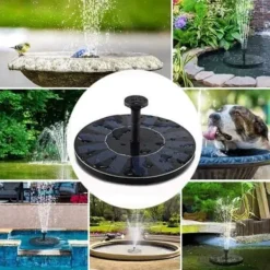 Sale Solar Fountain - Solar Powered Fountain til Fuglebad 16cm Springvand & Damme