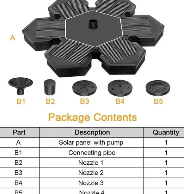 Outlet Solar fountain Solar powered Fountain vand springvand / Vandpumpe / Pumpe Springvand & Damme