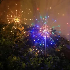 Discount SOLAR Havelampe FARVERIGT Fyrværkeri op til 200 LED JULEFEST Havedekorationer
