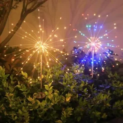 Discount SOLAR Havelampe FARVERIGT Fyrværkeri op til 200 LED JULEFEST Havedekorationer