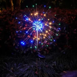 Discount SOLAR Havelampe FARVERIGT Fyrværkeri op til 200 LED JULEFEST Havedekorationer