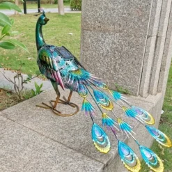 Havedekorationer^Solar Peacock Staty Light Vattentätt dekorativt järn Utomhus Peacock Light för Pathway Patio Bakgård Gräsmatta Dekoration
