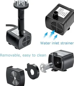 Best Solar springvand til haven – Fuglebad springvand med 3-lags vandfald, 4 dyser og DIY vandfunktion Springvand & Damme