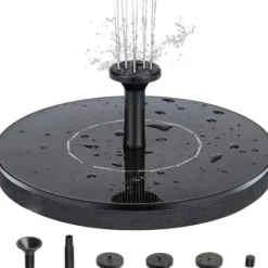 Springvand & Damme^Solar springvandspumpe 13 cm, flydende vandpumpe 210 l/t, vandtæt til fuglebad og pool