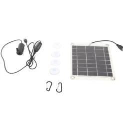 Solar vandpumpesæt med 10W dobbeltsidet monokrystallinsk silicium solpanel - 5V 3W lavstøjspumpe Springvand & Damme