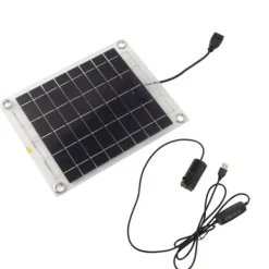 Solar vandpumpesæt med 10W dobbeltsidet monokrystallinsk silicium solpanel - 5V 3W lavstøjspumpe Springvand & Damme