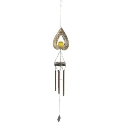 Vinddekoration^Solar Wind Chime Lys dekorativ udendørs terrasselampe jern kunst gave