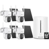 New Solarsikkerhedskamera, 4MP opløsning, dual-band WiFi,9000mAh 4Stk 64G Sikkerhedsmonitorer & Videokameraer