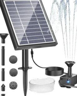 Springvand & Damme^Solart fountain, 5V/2.5W solpanel, 170L/t pumpeflowrate,5V 2.5W 170L h