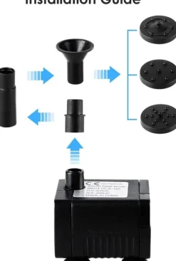 Outlet Solartankpumpe, 5W solenergi, 250 L/t flowrate, 60 cm sprøjtehøjde Springvand & Damme