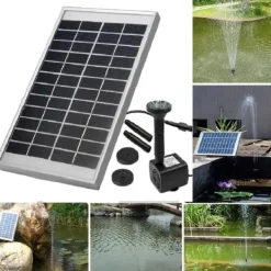 Springvand & Damme^Solartankvandpumpe, 500L/t flowrate, 60cm sprøjtehøjde, solcelledrevet