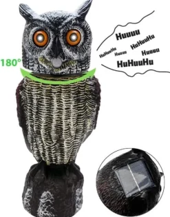 Best Solcelledrevet fugleafviser Owl Sonic 3-i-1 Insektmiddel & Dyreafvisende Middel