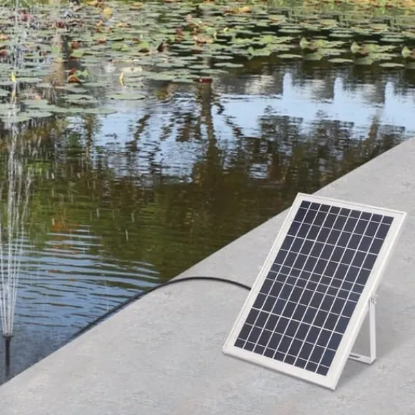 Hot Solcellepumpe - Fontæne- og vandfaldspumpe - 10 W - 1000 l/h - Havedam og springvand - Hvid Springvand & Damme