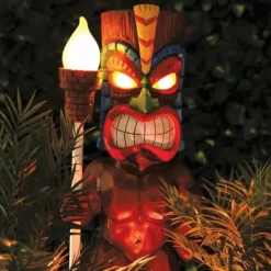 Online Soldrevet LED Tiki Light Solar Totem Figur Ornamenter LED Havelys Dekoration Håndværk til veranda Plæne Trail Havedekorationer