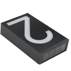 Adresseskilte & Husnumre^Soldrevet LED-adresseskilt til udendørs brug (nummer 2)