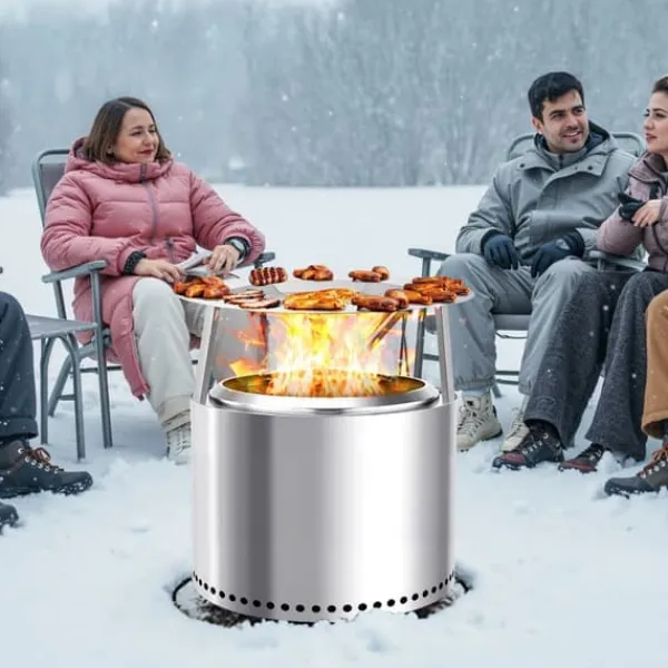 Discount Solo-komfur Yukon 685,8 mm, Bålpladsvarmeafviser, rustfrit stål Pejse