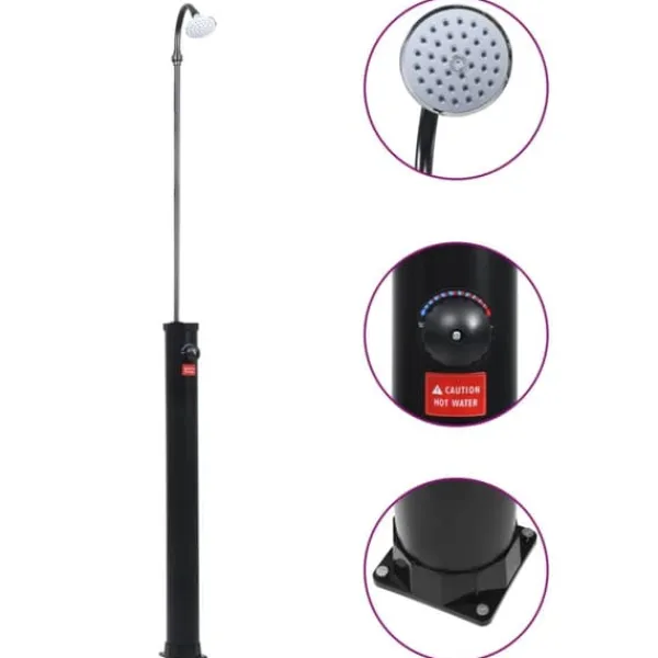 Sale Solopvarmet bruser 215 cm 8 l sort - Solopvarmet Bruser - Solopvarmede Brusere - Home & Living Spa & Udendørsbad