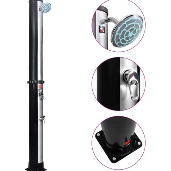 Spa & Udendørsbad^Solopvarmet udendørsbruser med brusehoved og hane 40 l - Solopvarmet Bruser - Solopvarmede Brusere - Home & Living