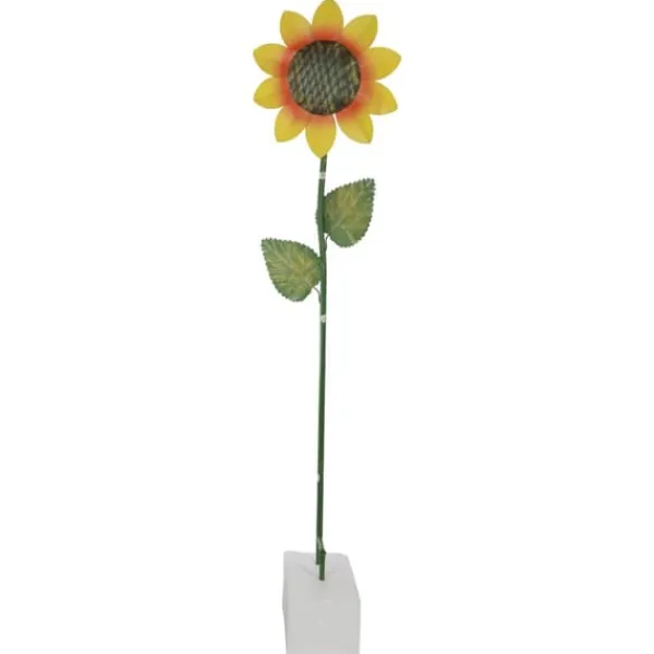 Havedekorationer^Solsikkeblomst metal haveornament på stang