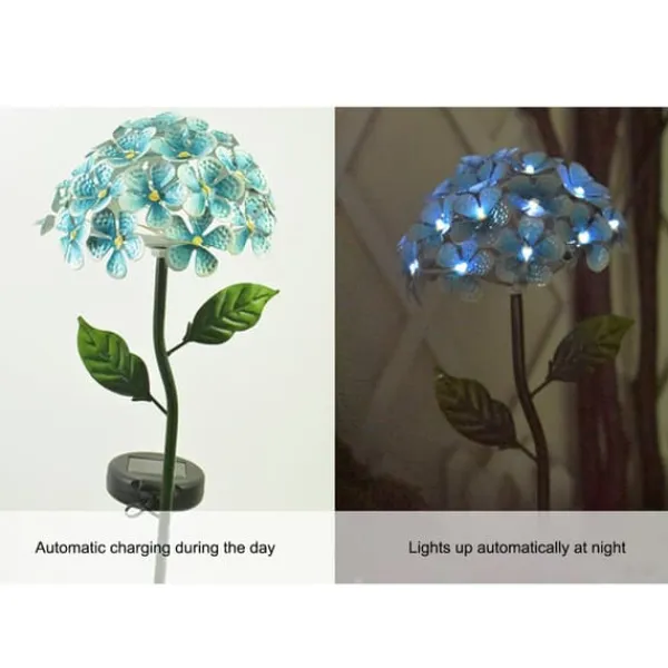 Havedekorationer^Solsimulering Hortensia Lys Terrasse Græsplæne Dekorative Lys Havelys