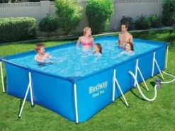 Discount Sommer sjov garanteret med denne store overjordiske pool - Komplett med pumpe, filtre og reparationssæt Pooler