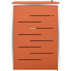 Skure, Garager & Carports^Sopkärlsskjul i rostfritt stål för tre kärl | Storlek: 207x77,5x112,5 cm
