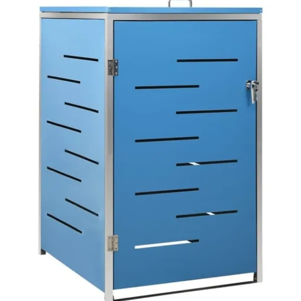 Skure, Garager & Carports^Sopkärlsskjul i rostfritt stål - Robust och vädertålig design | Storlek: 69x77,5x112,5 cm