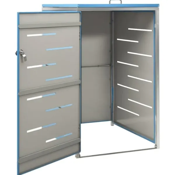 Skure, Garager & Carports^Sopkärlsskjul i rostfritt stål - Robust och vädertålig design | Storlek: 69x77,5x112,5 cm