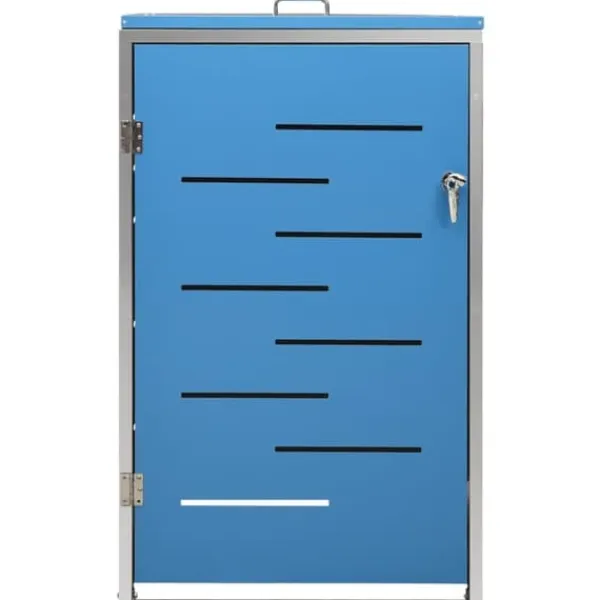 Skure, Garager & Carports^Sopkärlsskjul i rostfritt stål - Robust och vädertålig design | Storlek: 69x77,5x112,5 cm