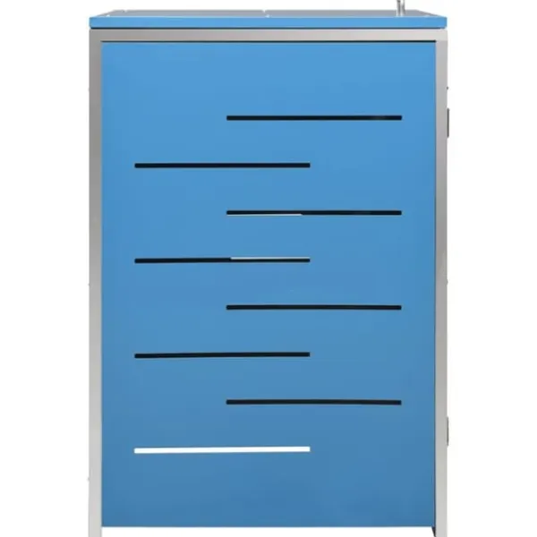 Skure, Garager & Carports^Sopkärlsskjul i rostfritt stål - Robust och vädertålig design | Storlek: 69x77,5x112,5 cm