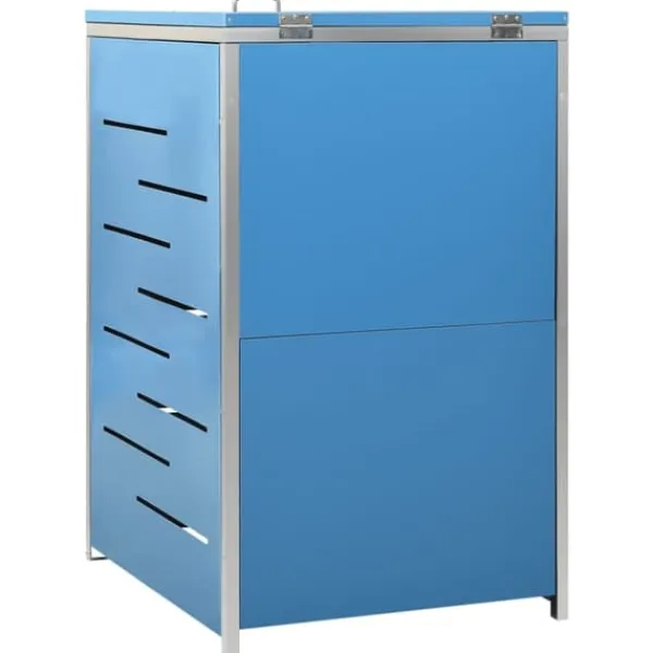 Skure, Garager & Carports^Sopkärlsskjul i rostfritt stål - Robust och vädertålig design | Storlek: 69x77,5x112,5 cm