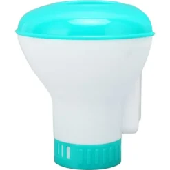 Pool- & Spatilbehør^Spa Chemical Dispenser med termometer Återanvändbar Lake Blue Swimming Pool Chlorine Tablet Floater