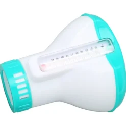 Pool- & Spatilbehør^Spa Chemical Dispenser med termometer Återanvändbar Lake Blue Swimming Pool Chlorine Tablet Floater