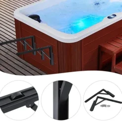 Spa cover-løfter - Hot Tub Cover Lifter / Spa Cover Roller - Universal pasform til flere størrelser og former - Fritstående - 2-pak - Rosa Pool- & Spatilbehør