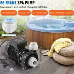 Spa & Udendørsbad^Spa pumpe, dobbelt hastighed, 56-ramme, 2
