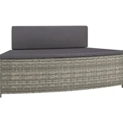 New Spabænke med hynder 2 stk. - Polyrattan grå | Farve: Grå | Størrelse: N/A Spa & Udendørsbad
