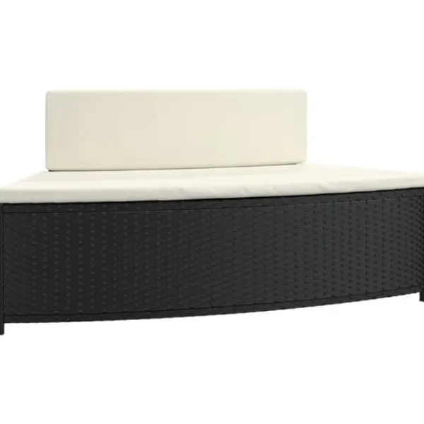 Spa & Udendørsbad^Spabænke med hynder i polyrattan - 2 stk. | Farve: Sort