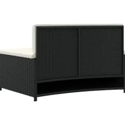 Spa & Udendørsbad^Spabænke med hynder i polyrattan - 2 stk. | Farve: Sort
