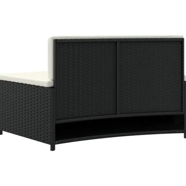 Spa & Udendørsbad^Spabænke med hynder i polyrattan - 2 stk. | Farve: Sort