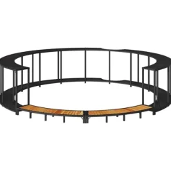 Spa & Udendørsbad^Spakant med opbevaring og trætrin - Polyrattan | Farve: Sort