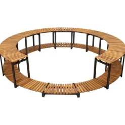 Online Spaomkrans i massivt akacietræ - Elegant tilbehør til spabad | Størrelse: 273x53 cm | Farve: Naturlig træfinish Spa & Udendørsbad