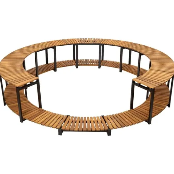 Online Spaomkrans i massivt akacietræ - Elegant tilbehør til spabad | Størrelse: 273x53 cm | Farve: Naturlig træfinish Spa & Udendørsbad